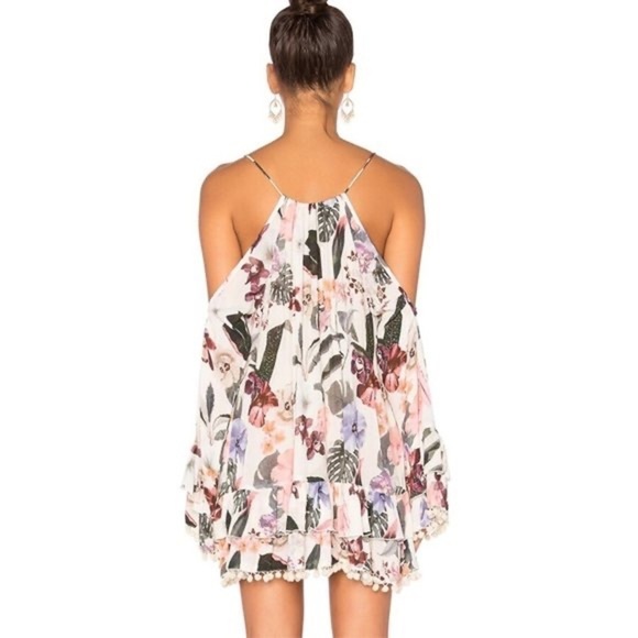 Lovers and Friends Tropical Oasis Dress in Ivory Floral Size Small NEW - Picture 2 of 4